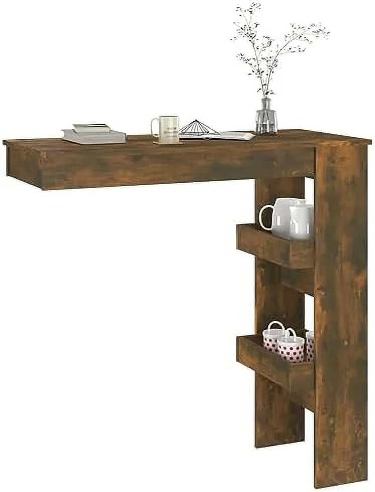 Brown Oak Engineered Wood Dining Table V81832