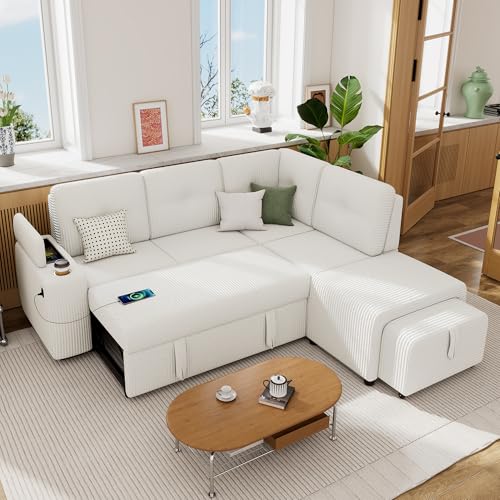 Reversible Sleeper Sectional Sofa with Storage Chaise Z3284