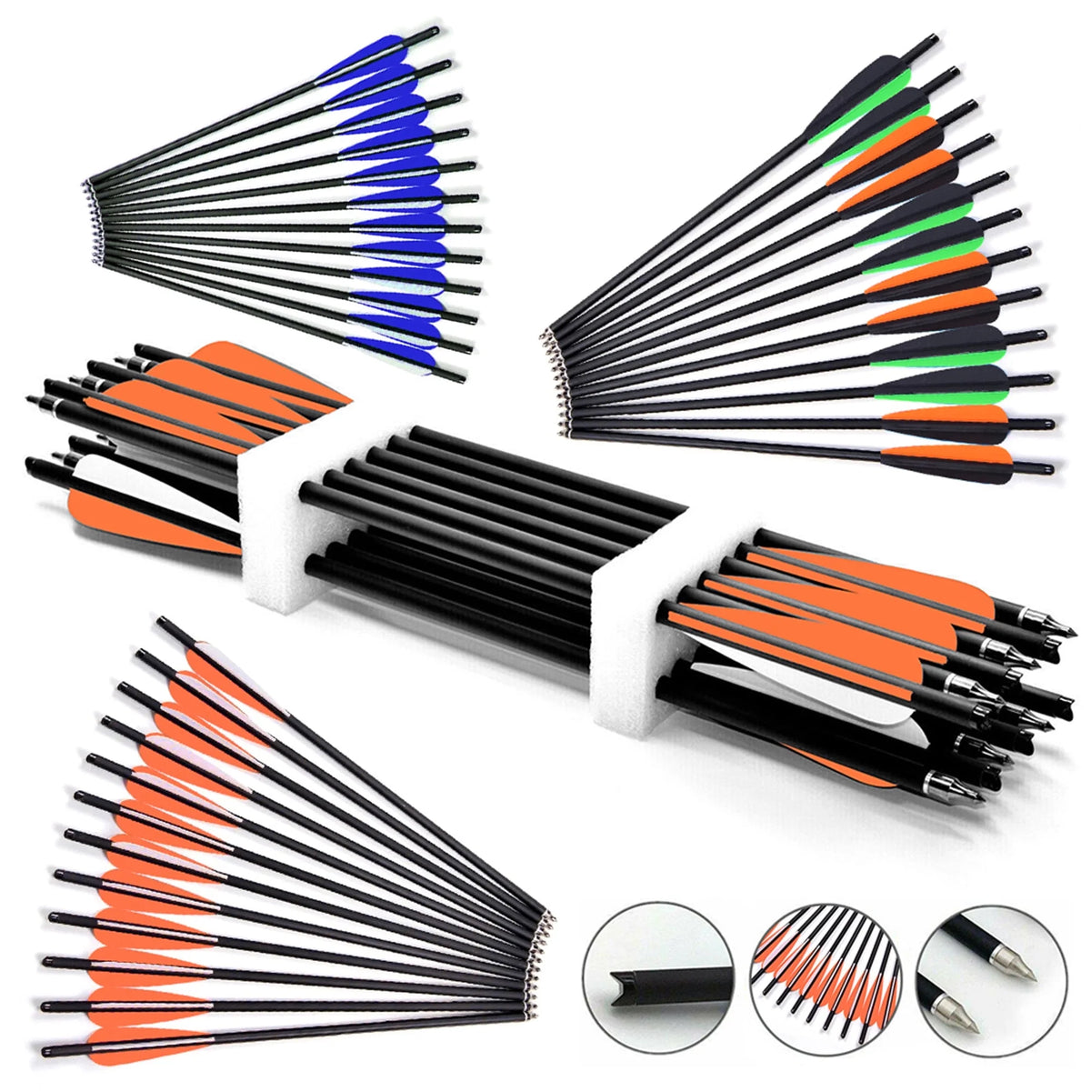 20'' Carbon Crossbow Arrows, Pack of 12 T4198