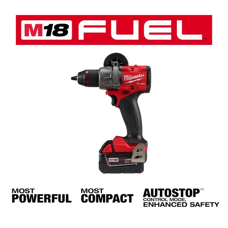 18V Lithium-Ion Brushless Cordless 1/2 in. Hammer Drill Driver Kit with Two 5.0 Ah Batteries J437405