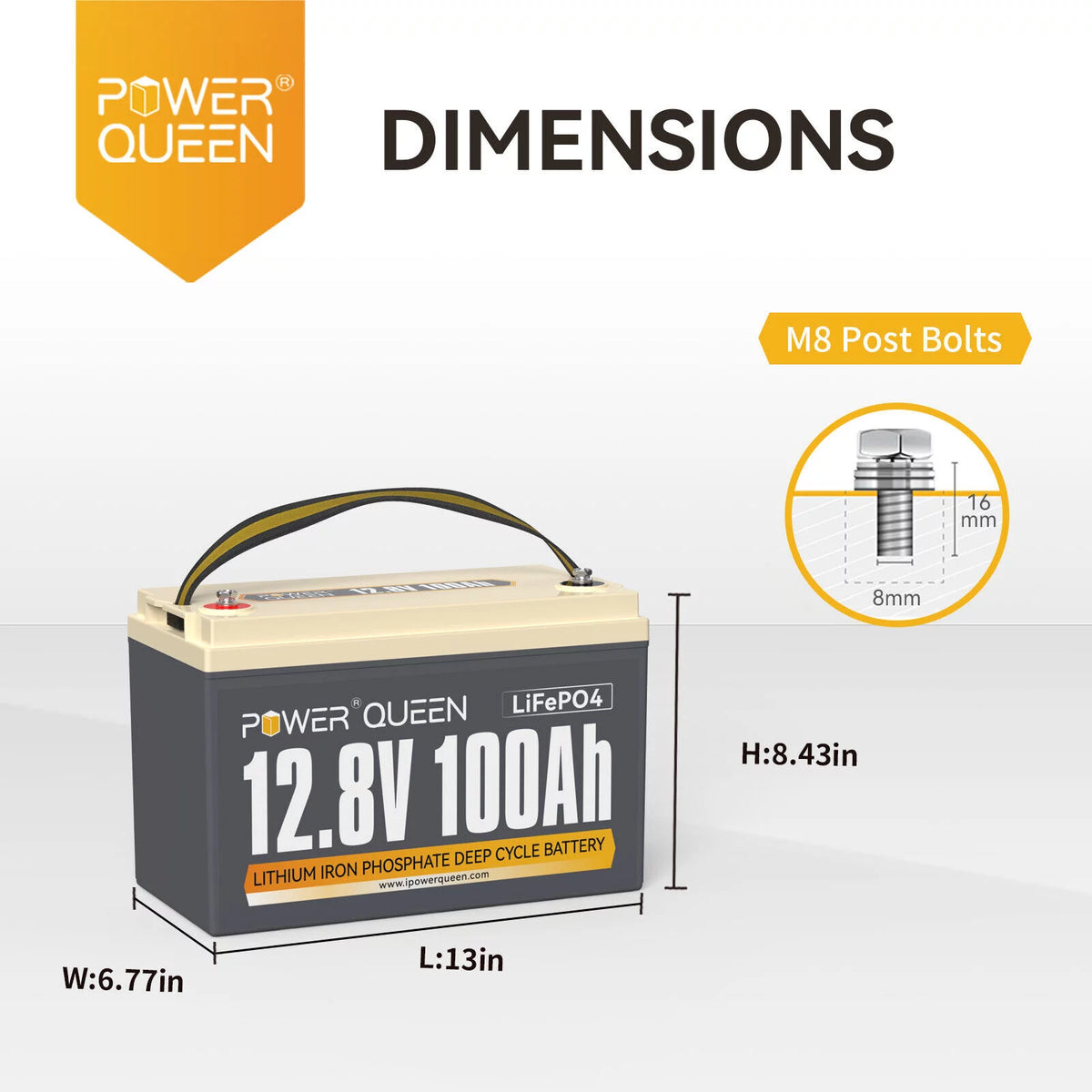 12V 100Ah LiFePO4 Lithium Battery O38342