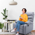 Manual Recliner Chairs with Footrest & Headrest Light Gray X5185