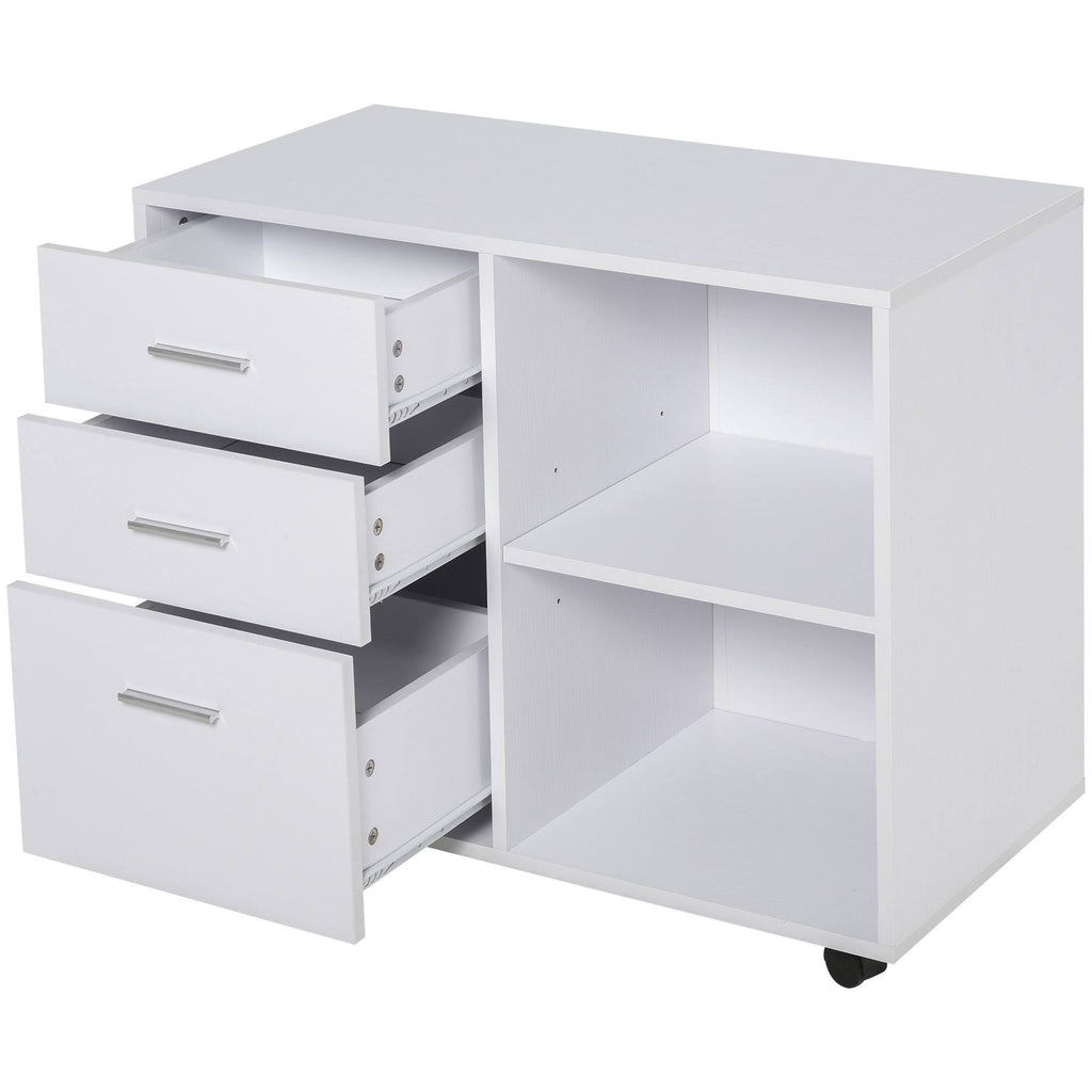 White 3-Drawer Wooden File Cabinet V9449