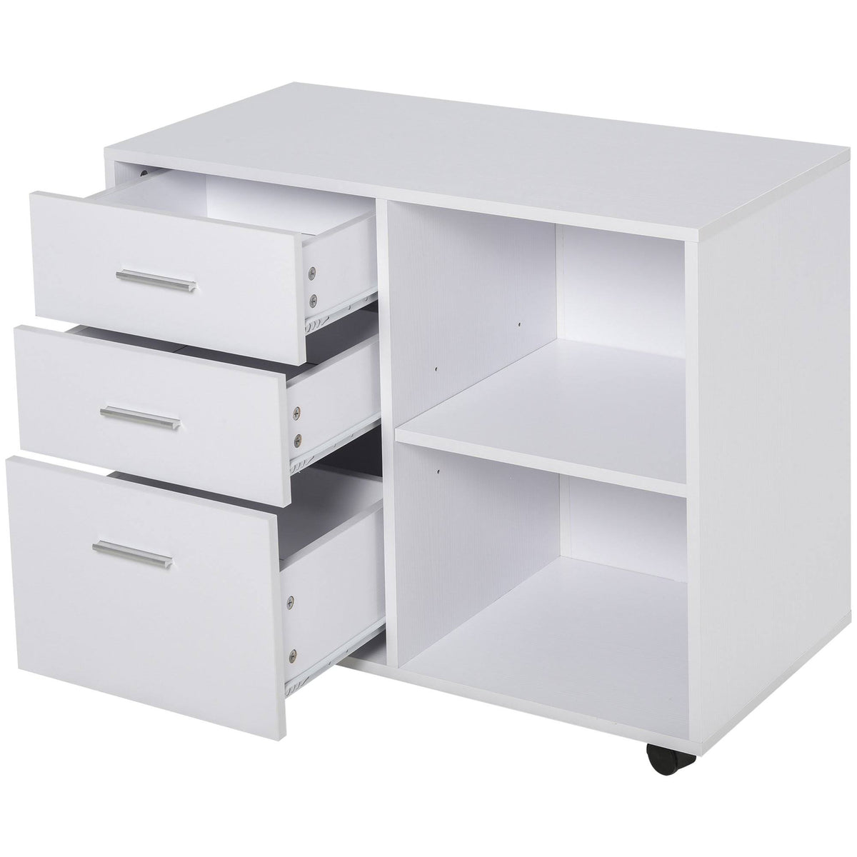 White 3-Drawer Wooden File Cabinet V9449