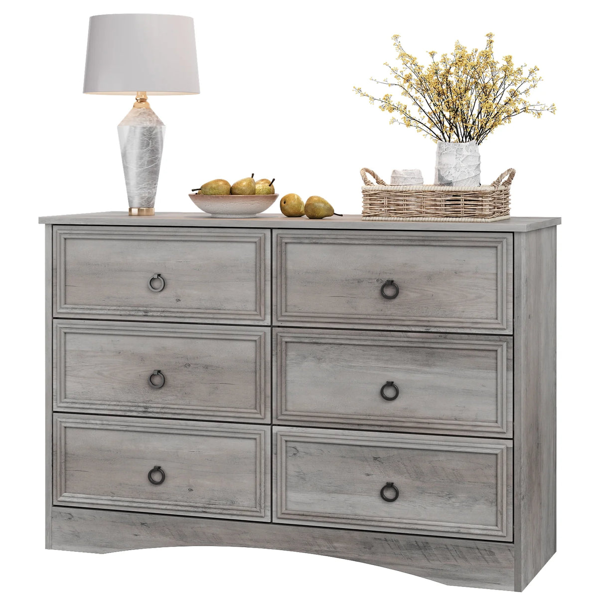 6 Drawer Wood Dresser B1069