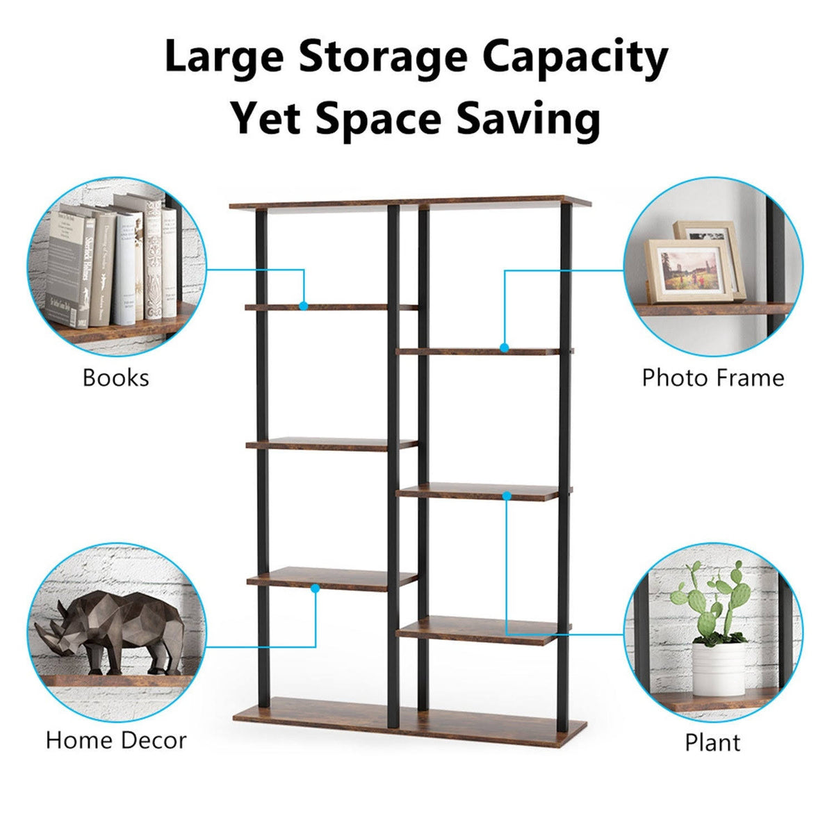 5-Tier Brown Bookcase J879007