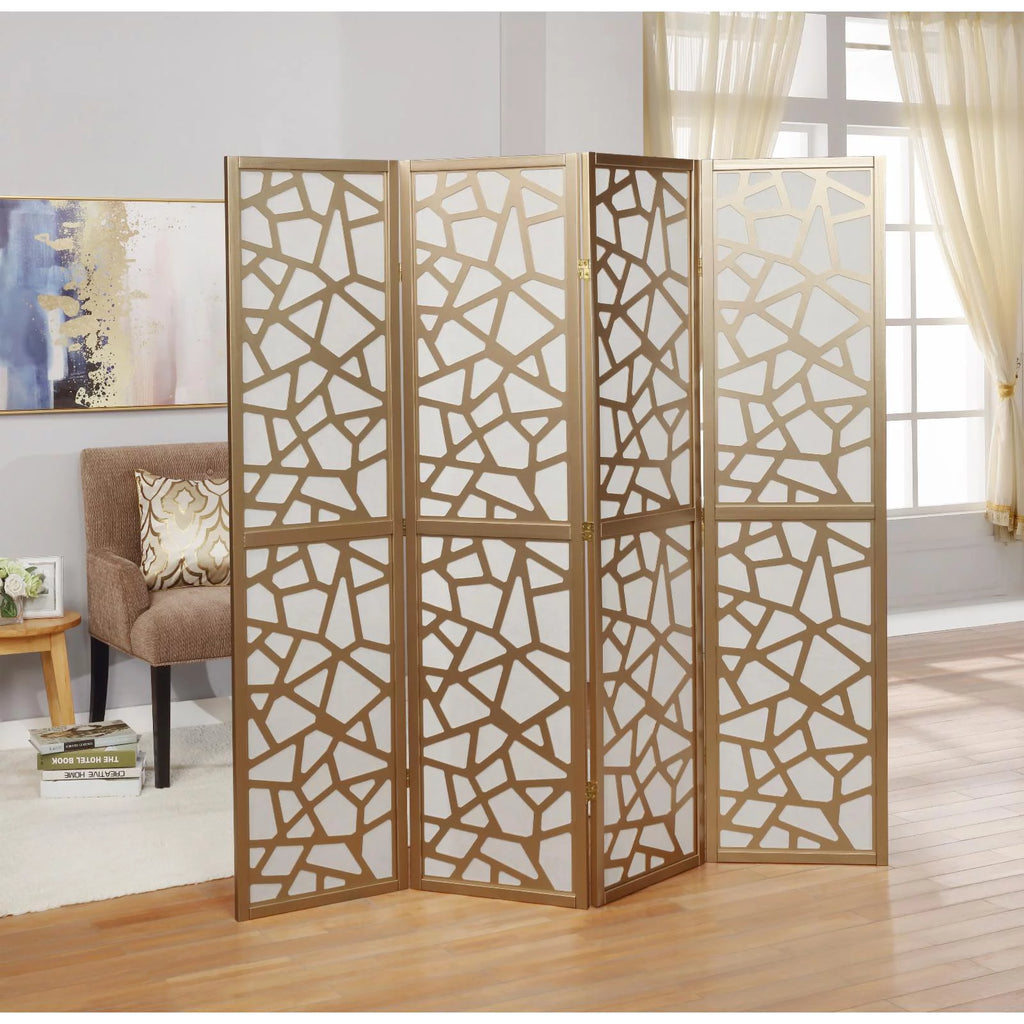 4 Panel Wood Frame Room Divider D80289