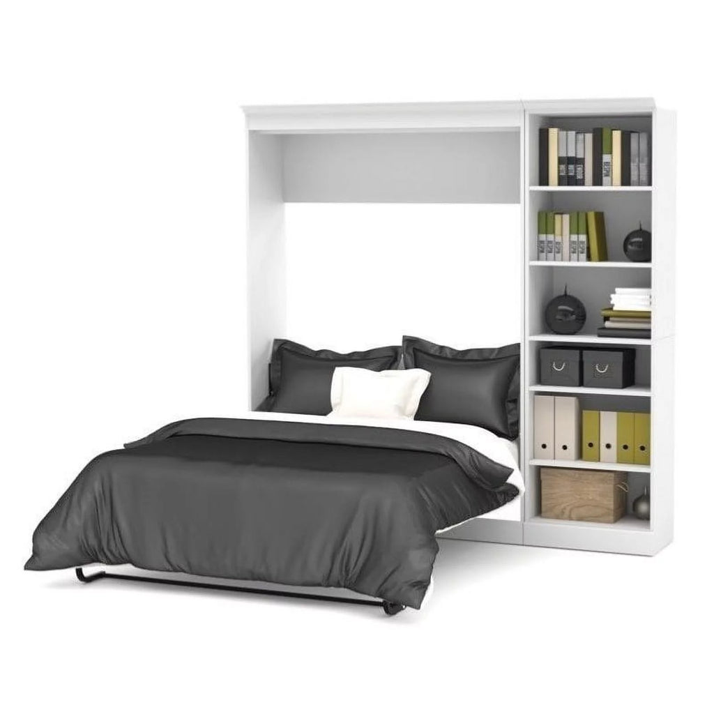 84'' Full Wall Bed with Storage Unit White O496194