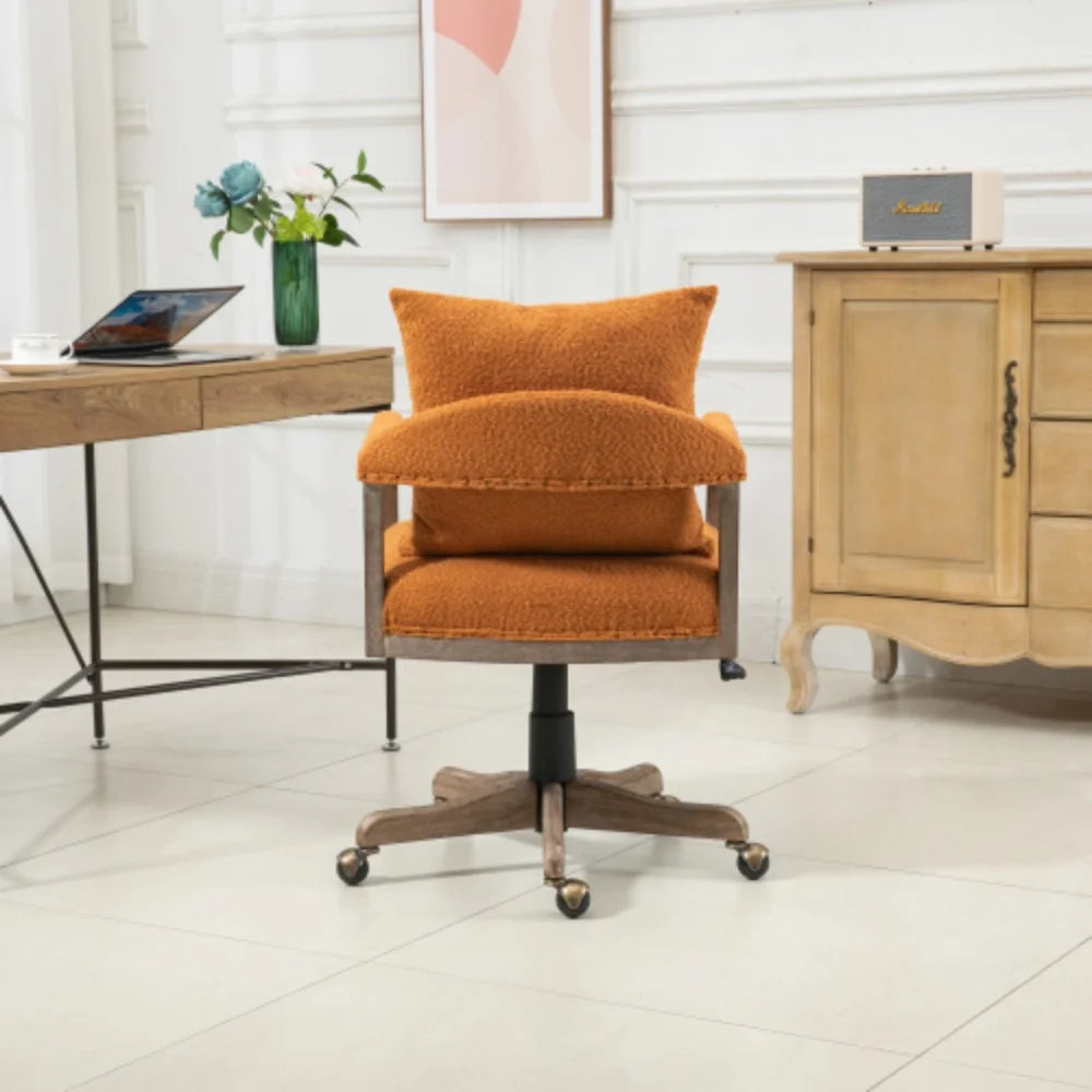 Orange Adjustable Swivel Fabric Office Chair J39980