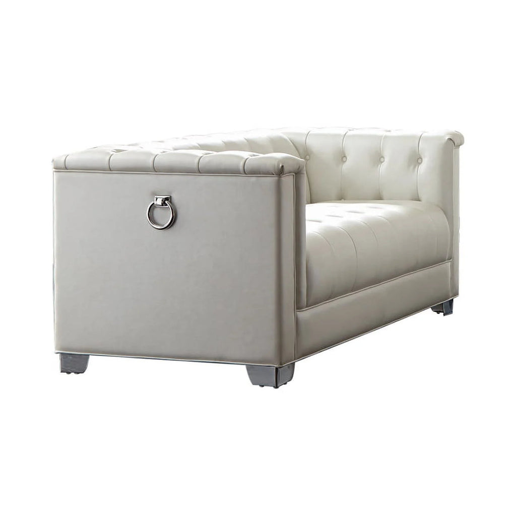 White 3-Piece Tufted Faux Leather Sofa Set L4728