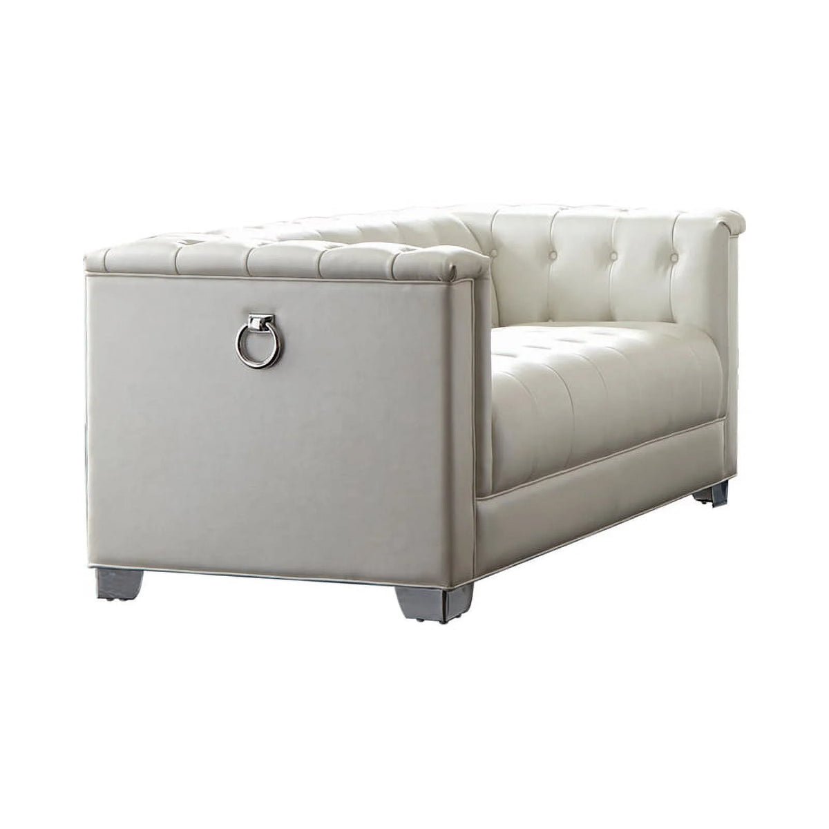 White 3-Piece Tufted Faux Leather Sofa Set L4728