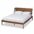 Ash Walnut Brown Wood King Size Platform Bed A6763