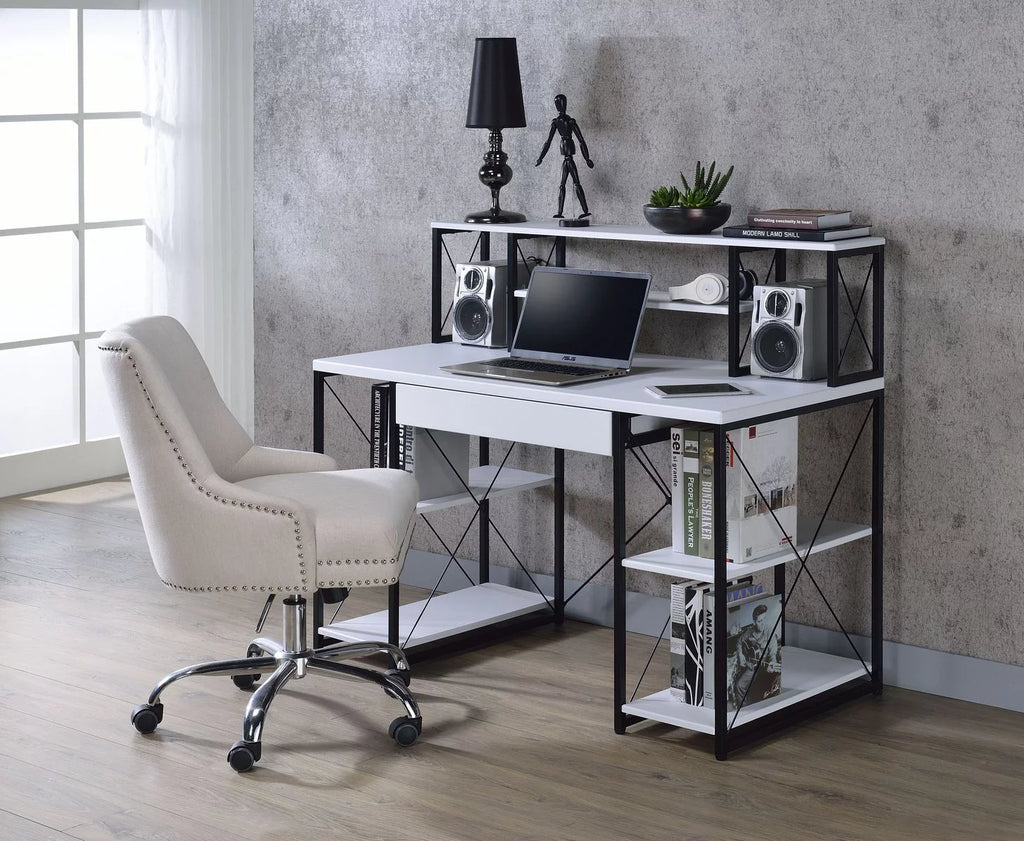 White & Black Desk P34008