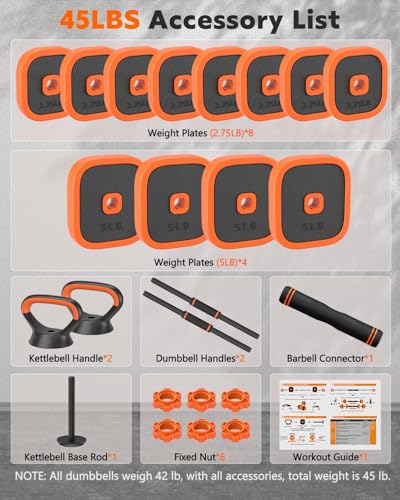 Adjustable Dumbbells Set 45/65/85 lbs Y9589