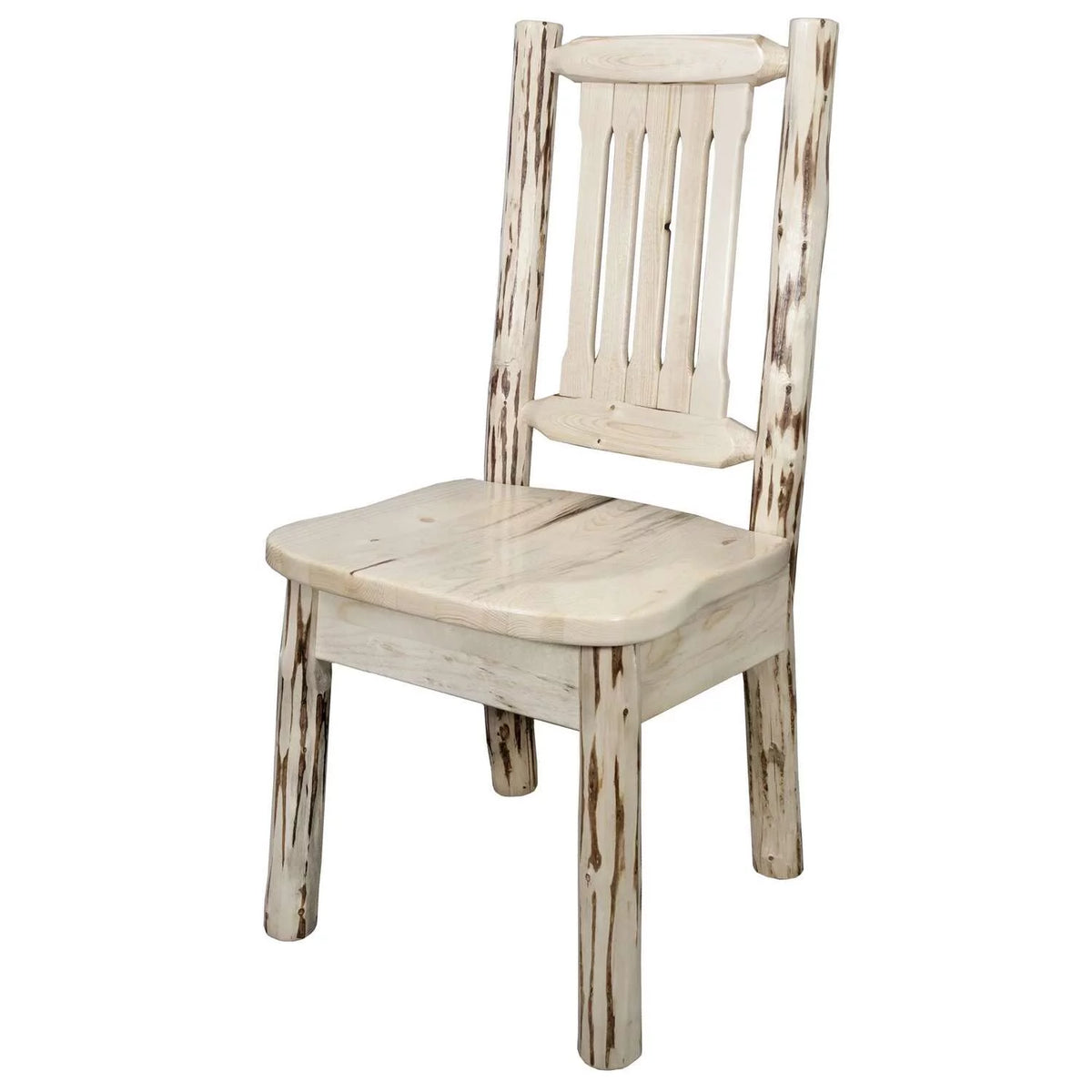 Wood Side Chair with Wooden Seat in Natural O968795