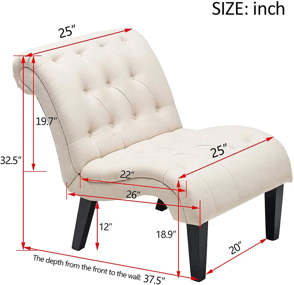 Accent Chairs Set of 2 Upholstered Tufted Curved Backrest Fabric with Wood Legs Gray X8377