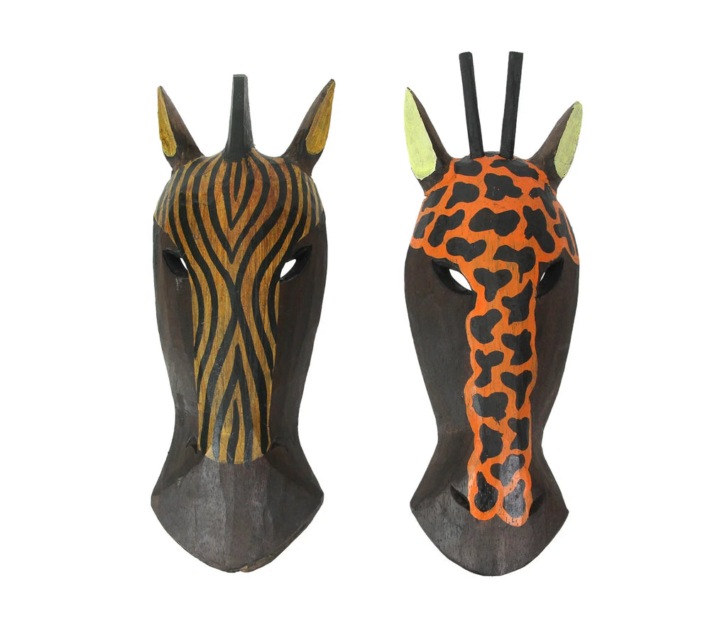 Hand Carved Wood Wall Décor Set of 2 A60657