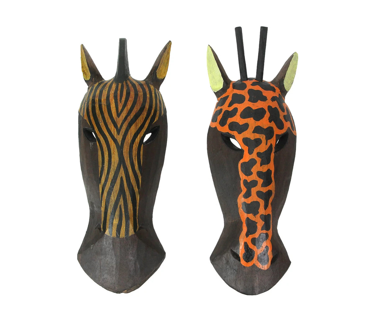 Hand Carved Wood Wall Décor Set of 2 A60657