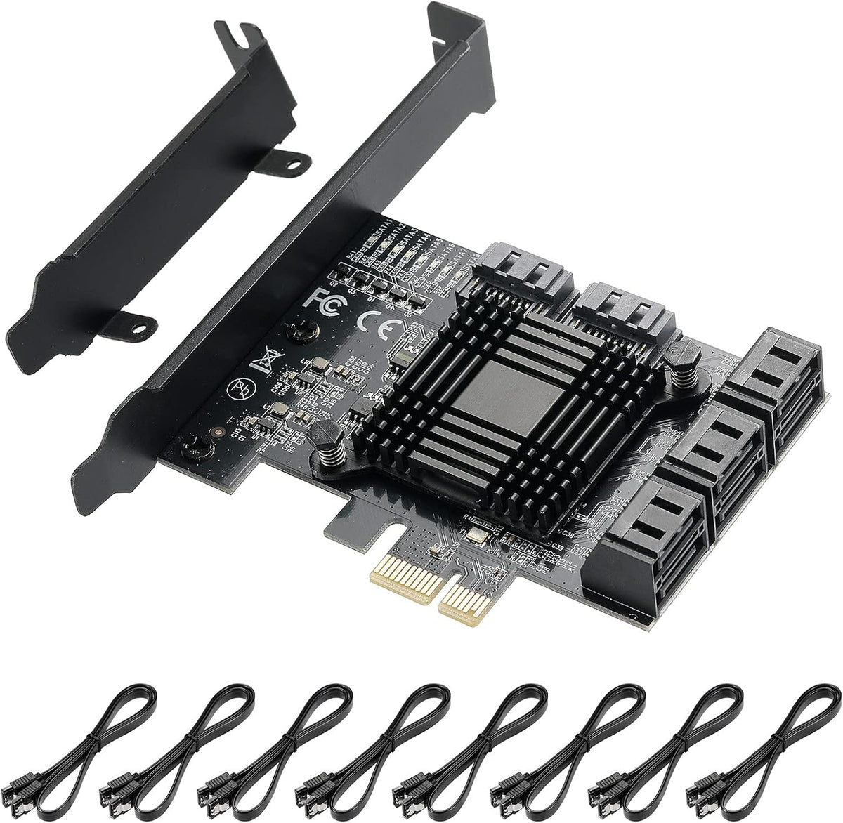 4X PCIE SATA Card 16 Ports with 16 SATA Cables A51789