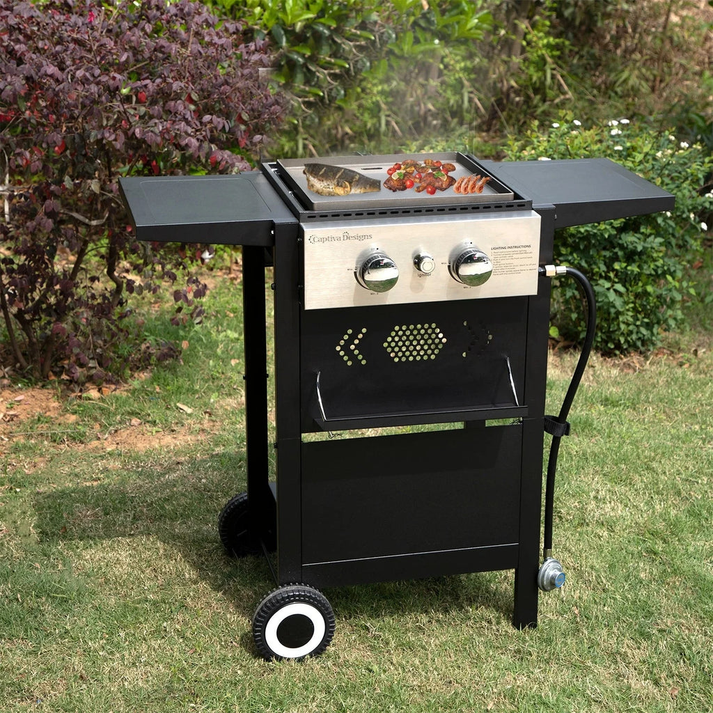2-In-1 Gas Grill 20,000 BTU Black J742679