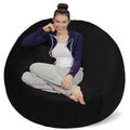 Memory Foam Bean Bag Chair 5 ft Black O584