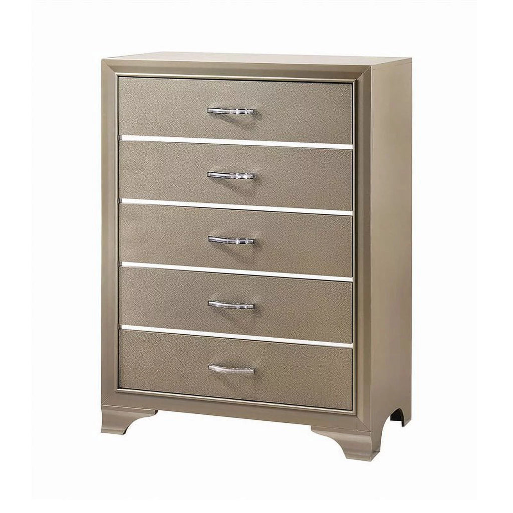 Metallic Champagne Bedroom Set W7135