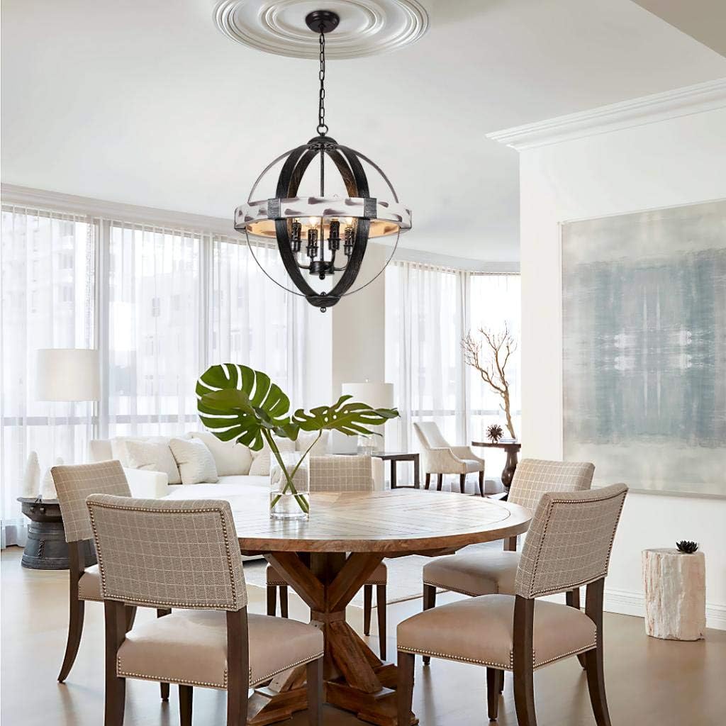 Black Wrought Iron 4 Light Chandelier R82874