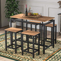 5 Piece Dining Table Set with 4 Chairs Dark Brown G180