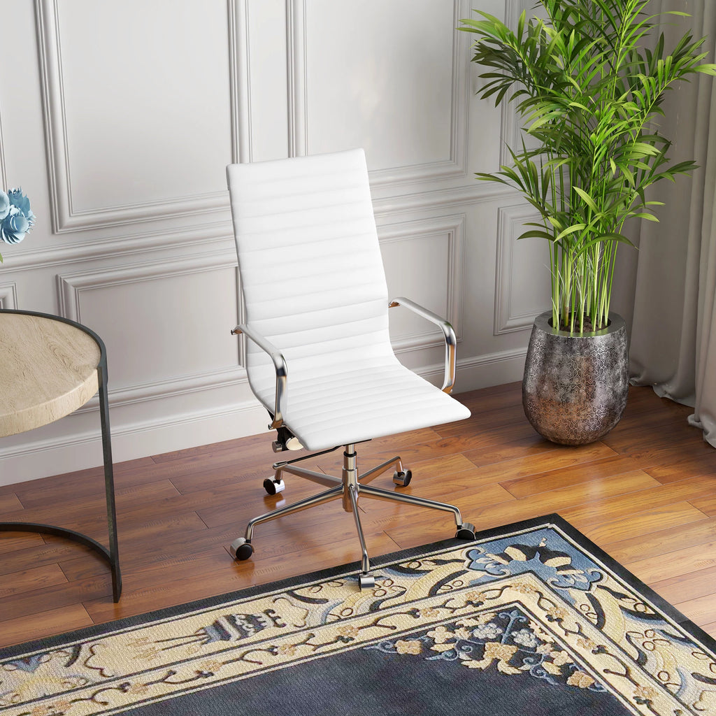 Black Adjustable Vegan Leather Executive Office Chair P515504