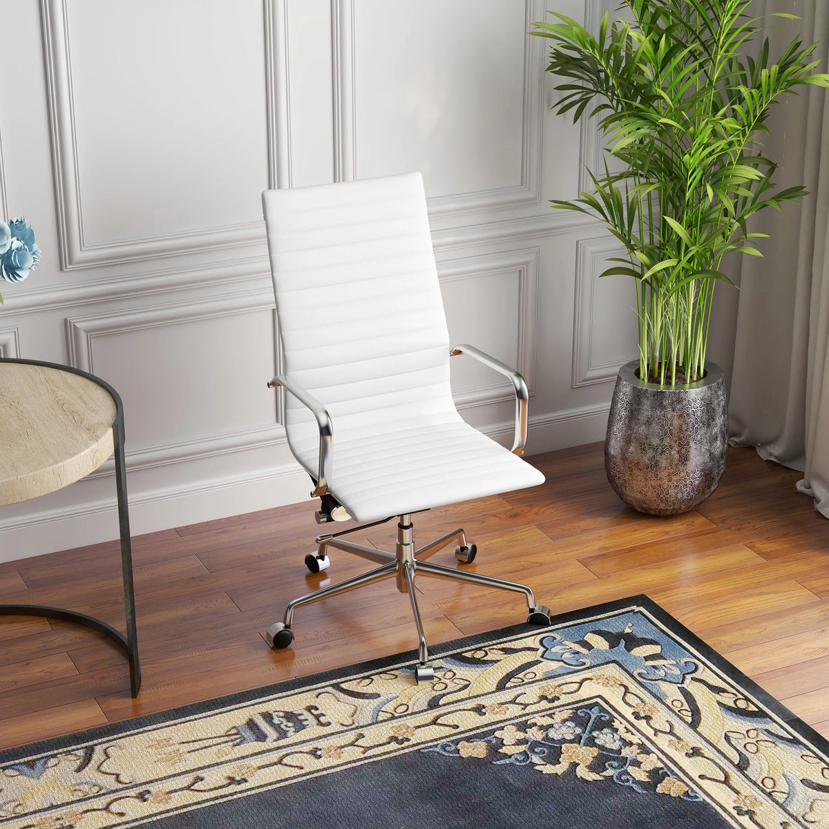 Black Adjustable Vegan Leather Executive Office Chair P515504