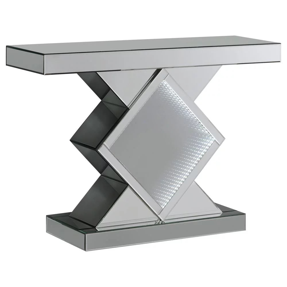 Console Table with LED Lighting Silver J9581