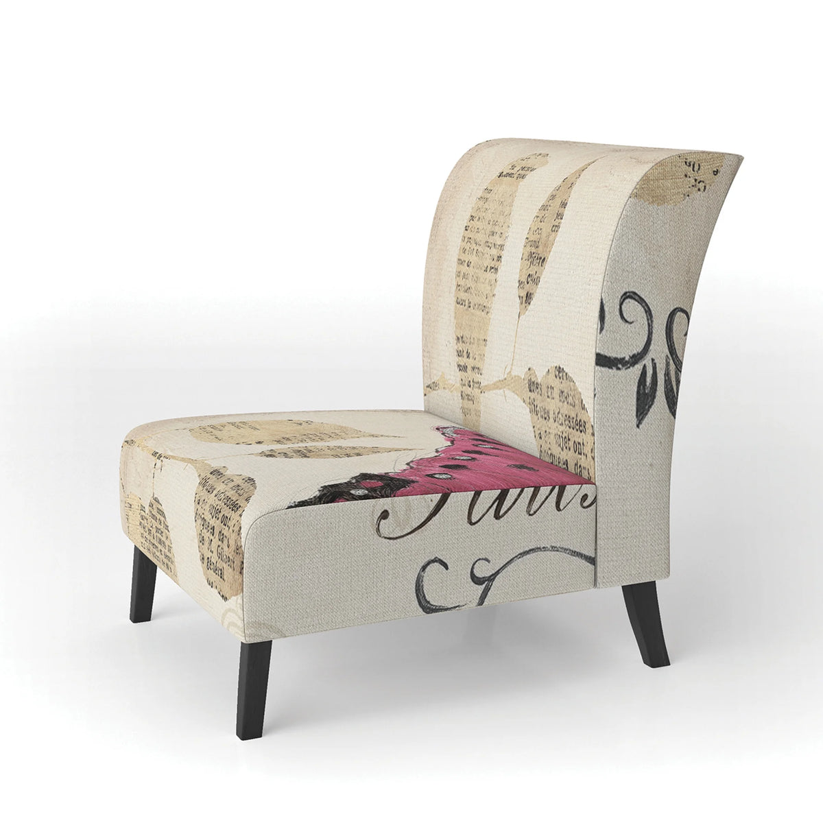 Red Butterfly Upholstered Accent Chair F573839