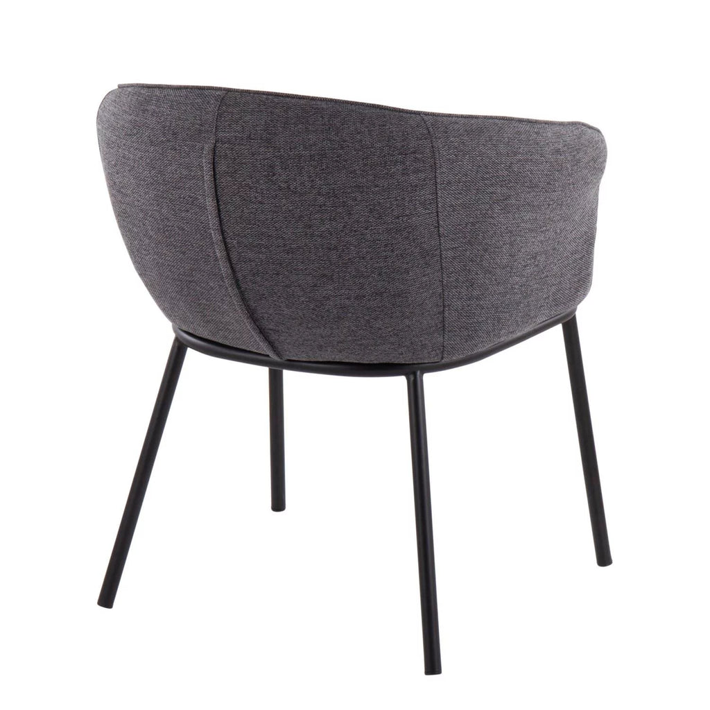 Black Steel and Charcoal Fabric Chair Q898295