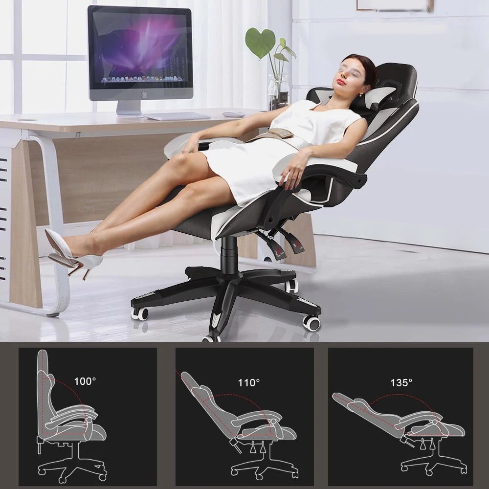 Red Ergonomic High-Back Gaming Chair with Lumbar Support T352