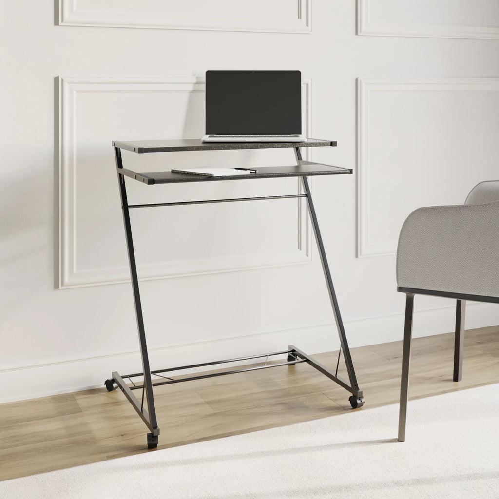 Portable Rolling Laptop Cart with Casters, Black P581