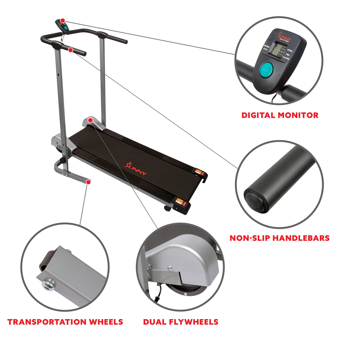 Manual Treadmill Compact Foldable Exercise Machine A8717