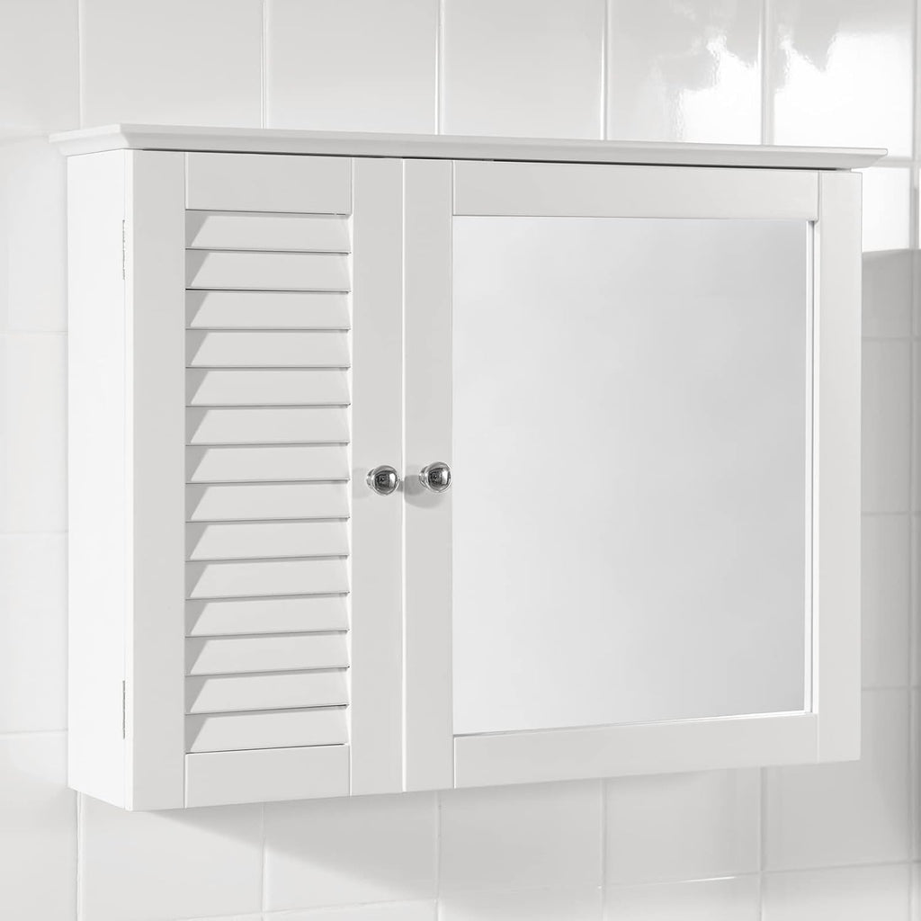 White Kitchen Bathroom Wall Cabinet with Shelf J968874