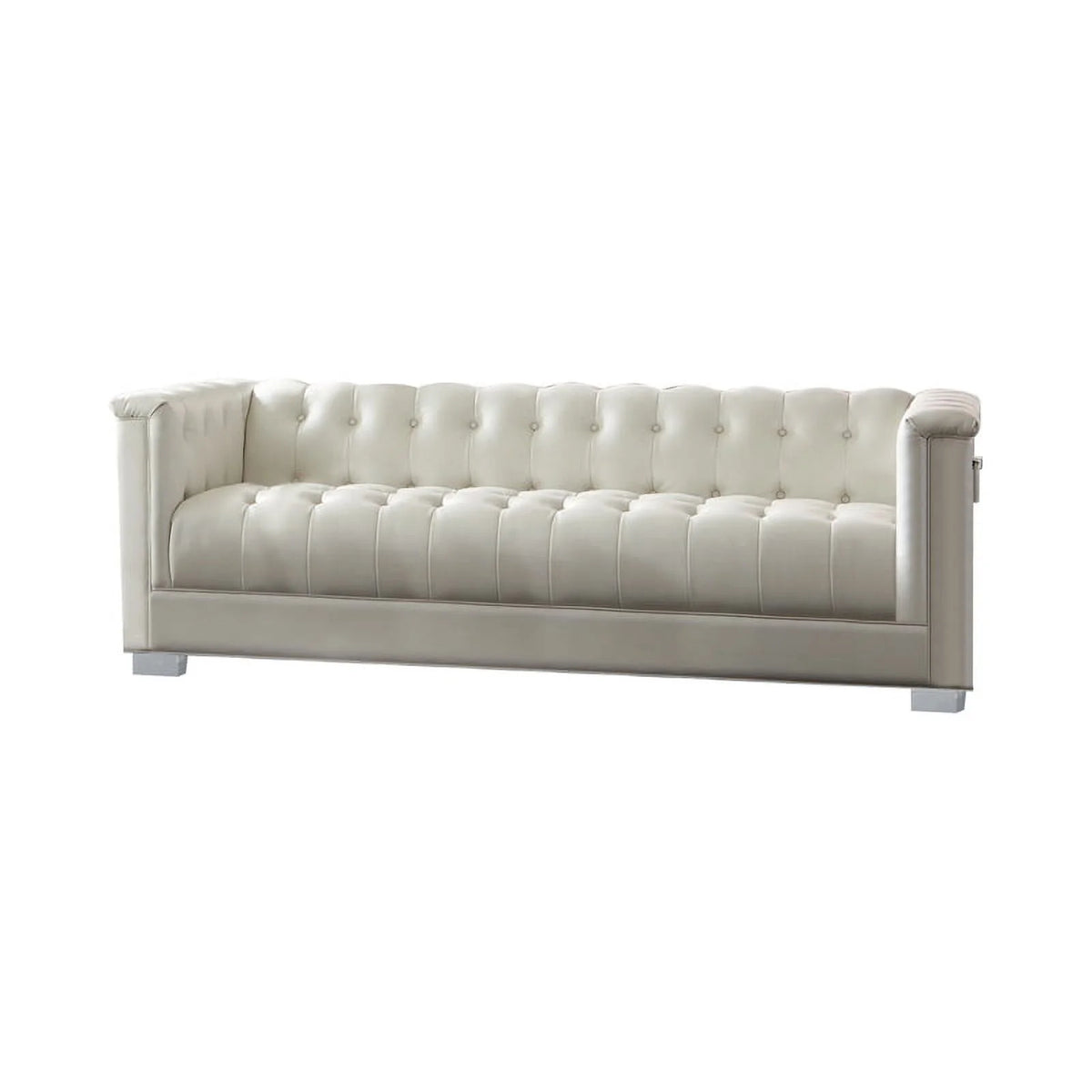 White 3-Piece Tufted Faux Leather Sofa Set L4728