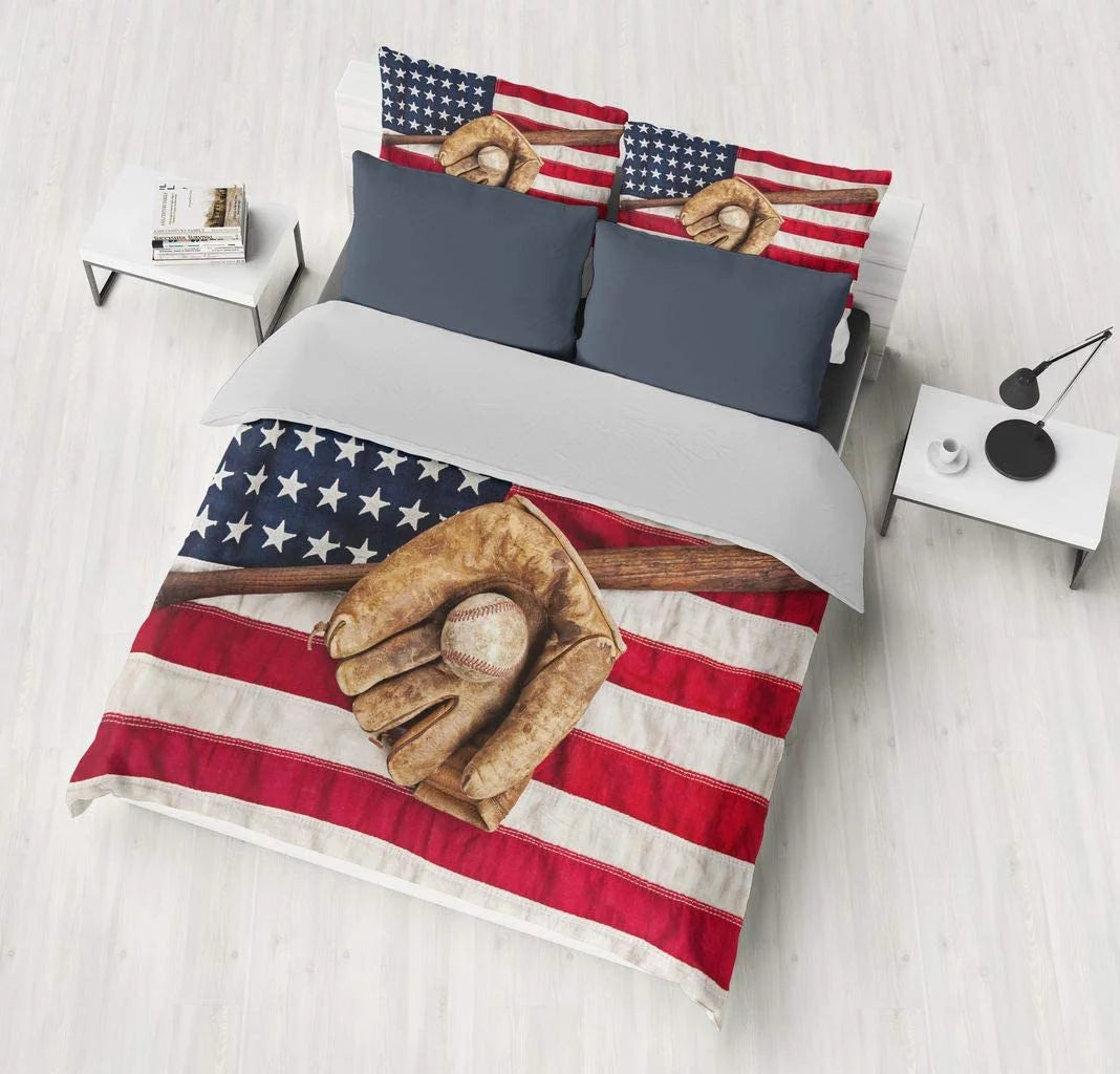 Full Size 3 Piece Baseball Bedding Sets M94186