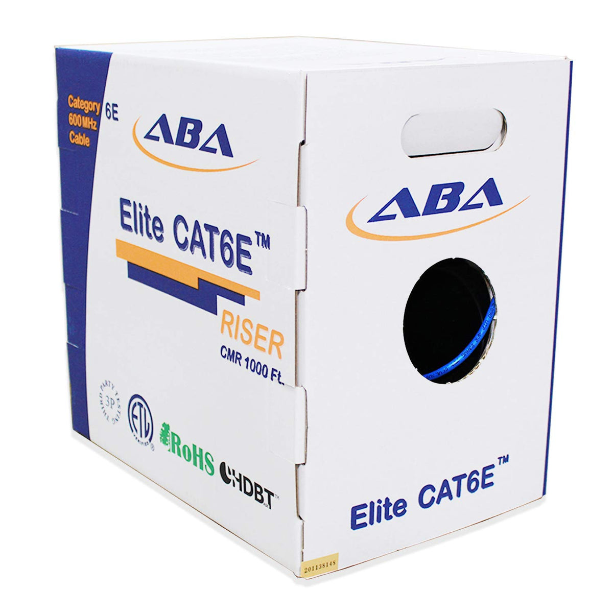 Black 1000ft Cat6 CMR Riser Ethernet Cable F1711