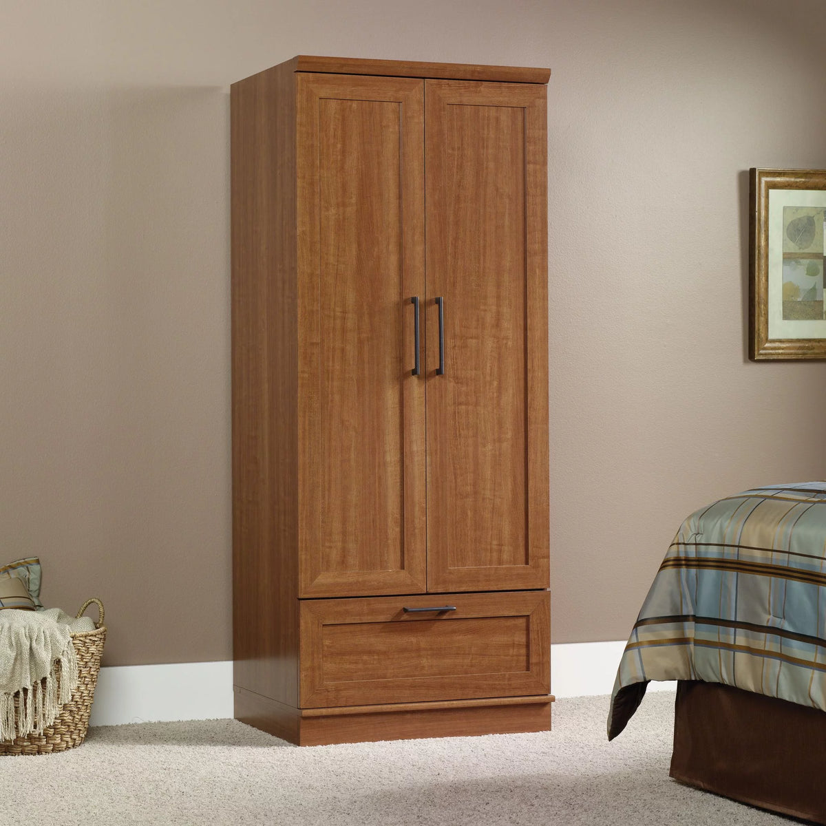 Sienna Oak Finish Wardrobe/Storage Cabinet O9130
