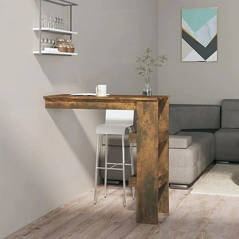 Brown Oak Engineered Wood Dining Table V81832