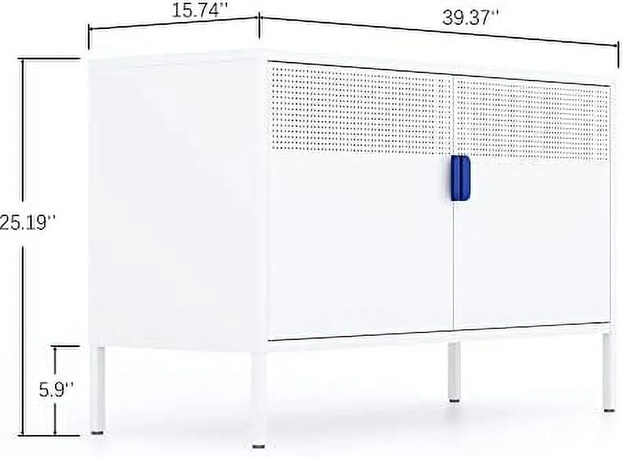 Metal Locker Cabinet with Mesh Door Adjustable Shelves L68238