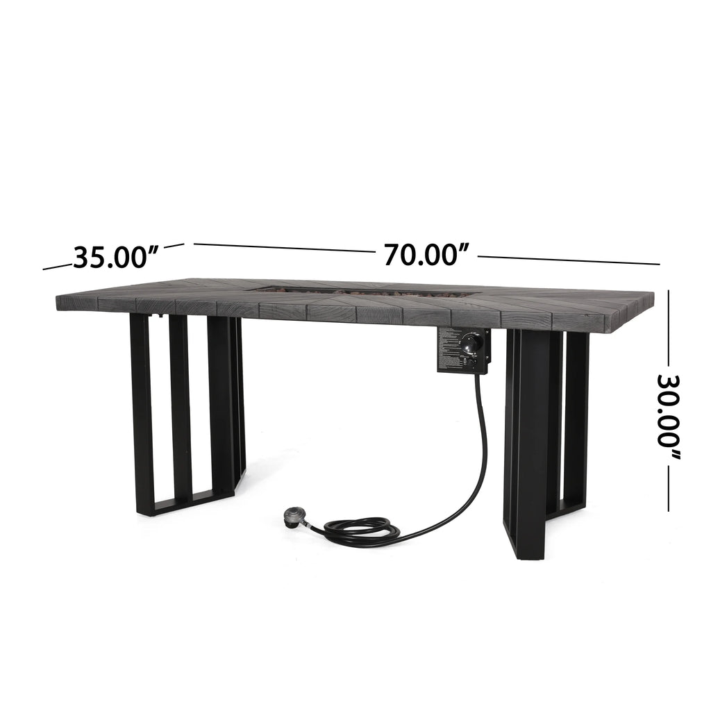 Lightweight Concrete Outdoor Fire Pit Dining Table 40,000 BTU V833
