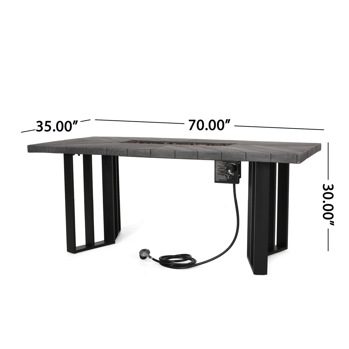 Lightweight Concrete Outdoor Fire Pit Dining Table 40,000 BTU V833
