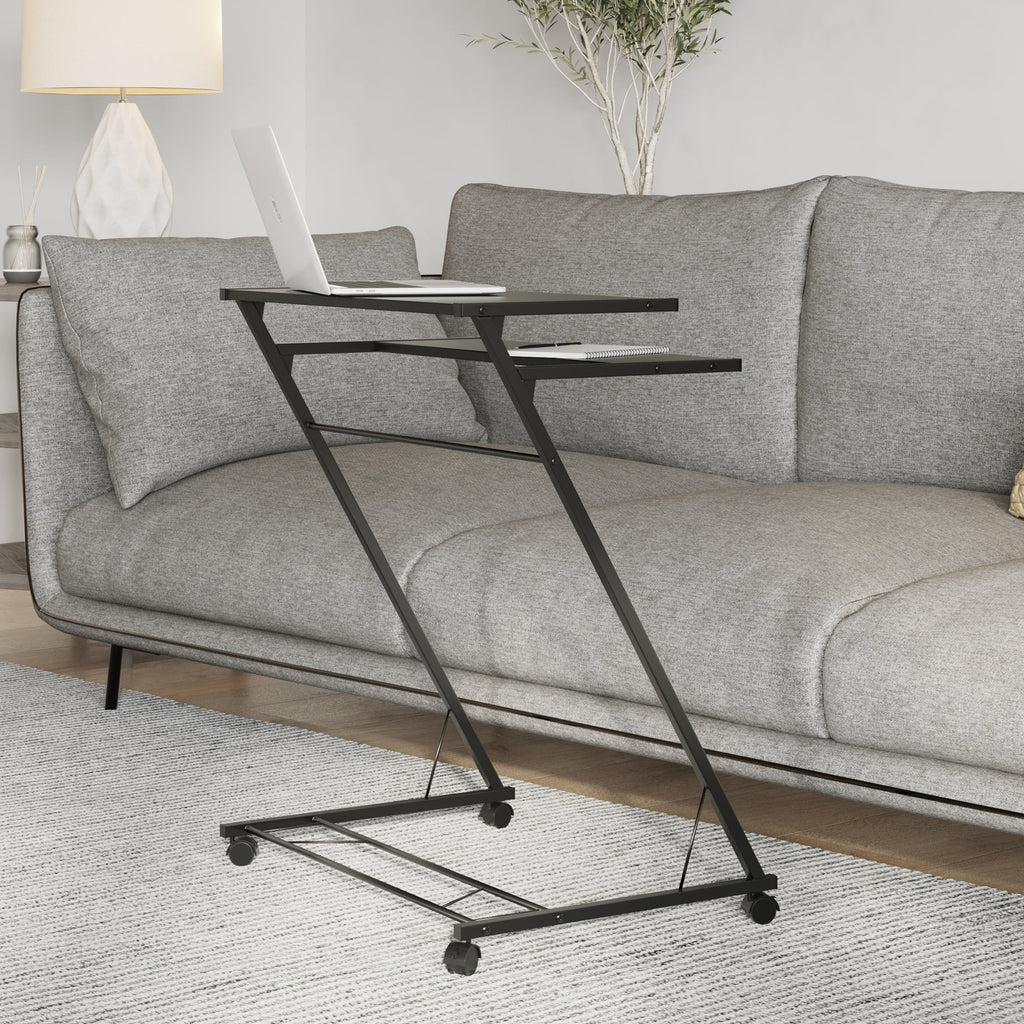 Portable Rolling Laptop Cart with Casters, Black P581