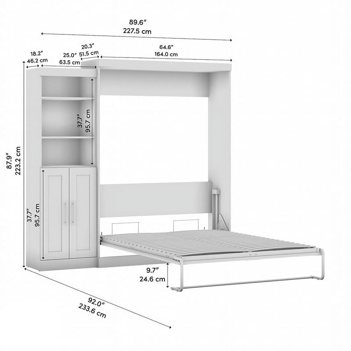 Queen Murphy Bed and Closet Organizer in White I824662