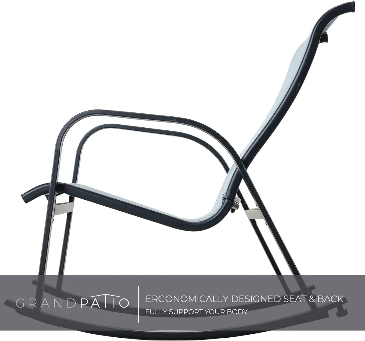 Set of 2 Blue Steel Outdoor Rocking Chair H91486