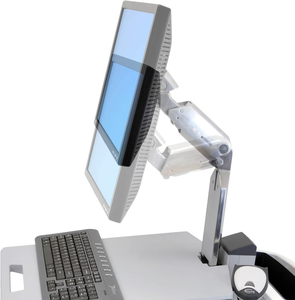 Rolling Computer Cart Mobile Standing Desk Workstation, Grey I284
