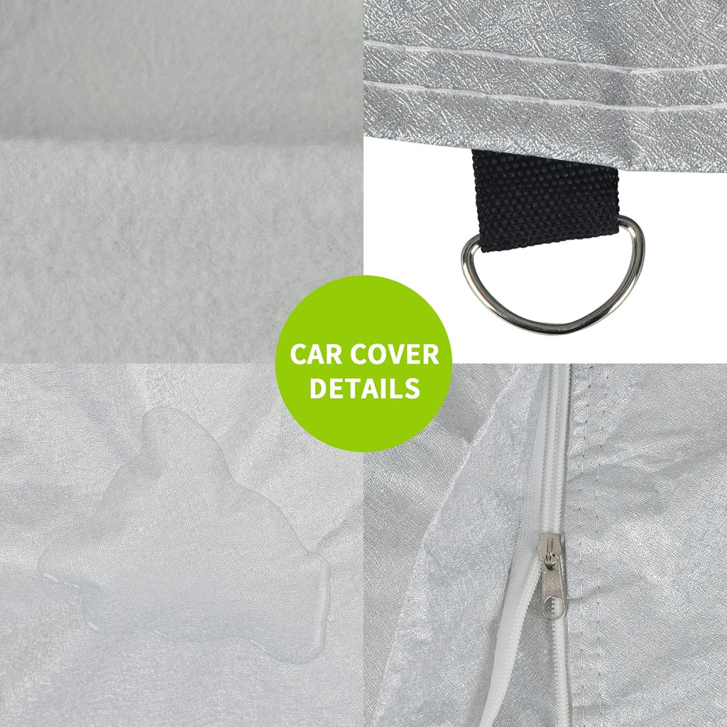 7 Layers Car Cover with Windproof Strap & Driver Door Zipper L3658
